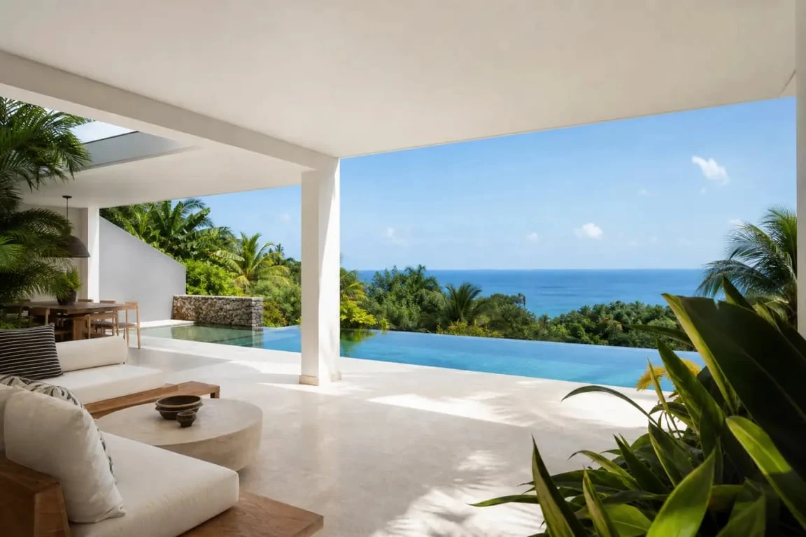 Villa Sainte-Marie Martinique avec piscine extérieure et terrasse tropicale