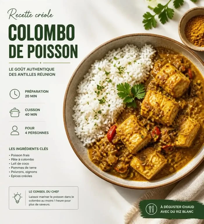 Colombo de poisson traditionnel au restaurant Le Point de Vue Sainte-Marie