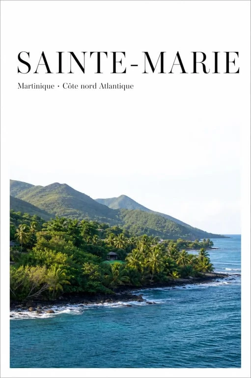 Location saisonniere sainte marie martinique : vue de Sainte-Marie en Martinique avec côte tropicale et ambiance calme