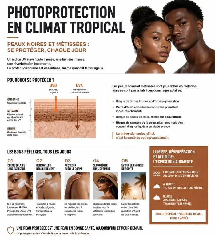 Conseils de photoprotection pour dermatologue à Sainte-Marie Martinique
