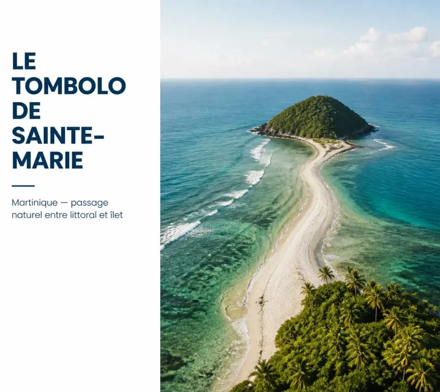 Tombolo de Sainte-Marie en Martinique illustrant le site de sainte-marie martinique