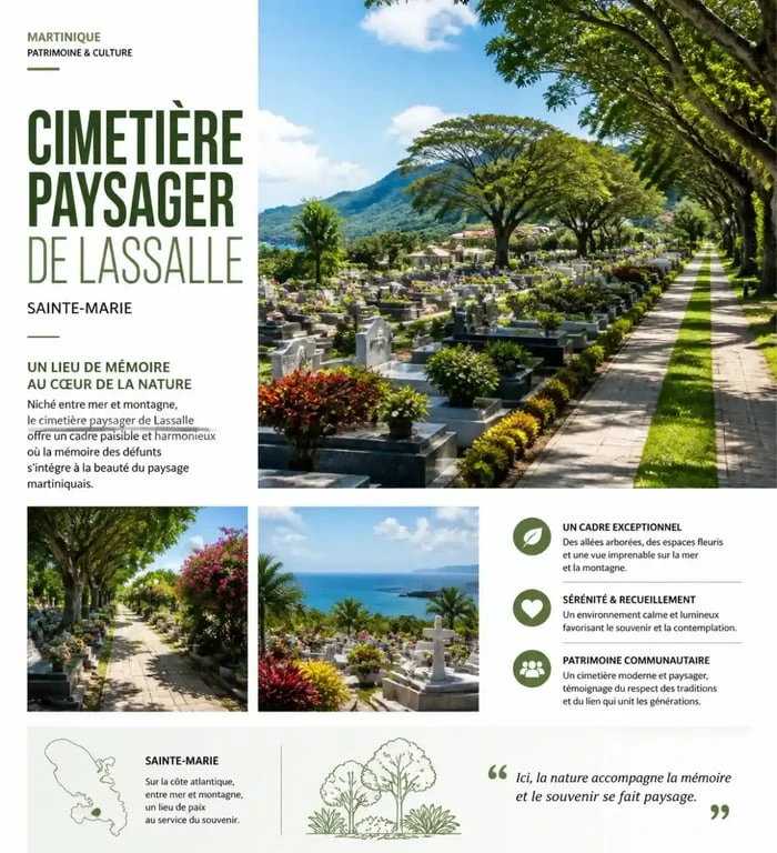Cimetière paysager de Lassalle à Sainte-Marie en Martinique