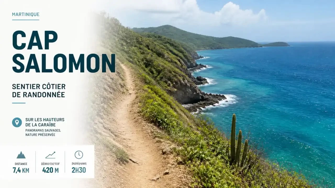 Sentier de randonnée Cap Salomon en Martinique surplombant la mer